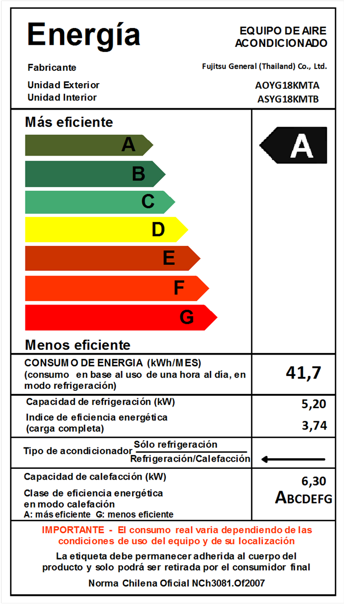 Aire Acondicionado Fujitsu KM Large 18.000 BTU Inverter R32 - Imagen 4